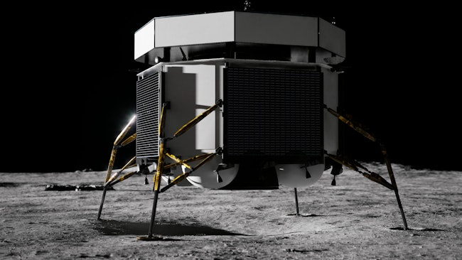 A rendering of the Argonaut lander on the moon.