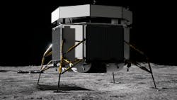 A rendering of the Argonaut lander on the moon. A rendering of the Argonaut lander on the moon.