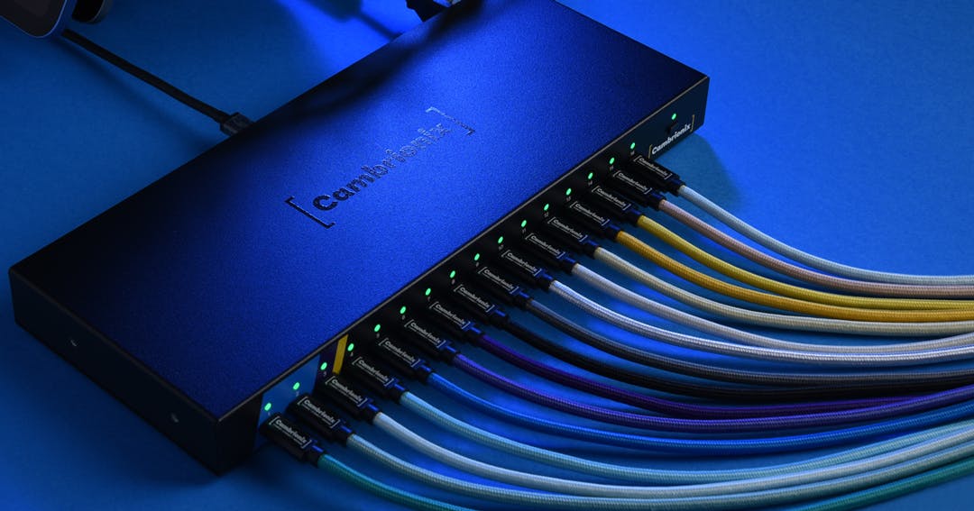 The Cambrionix ThunderSync5-C16 PD multi-port USB hub from Saelig is for mobile device testing and refurbishment.