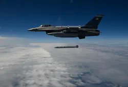 A 40th Flight Test Squadron F-16 Fighting Falcon releases a Stand-in Attack Weapon for the first time in late 2024 at Eglin Air Force Base, Fla.