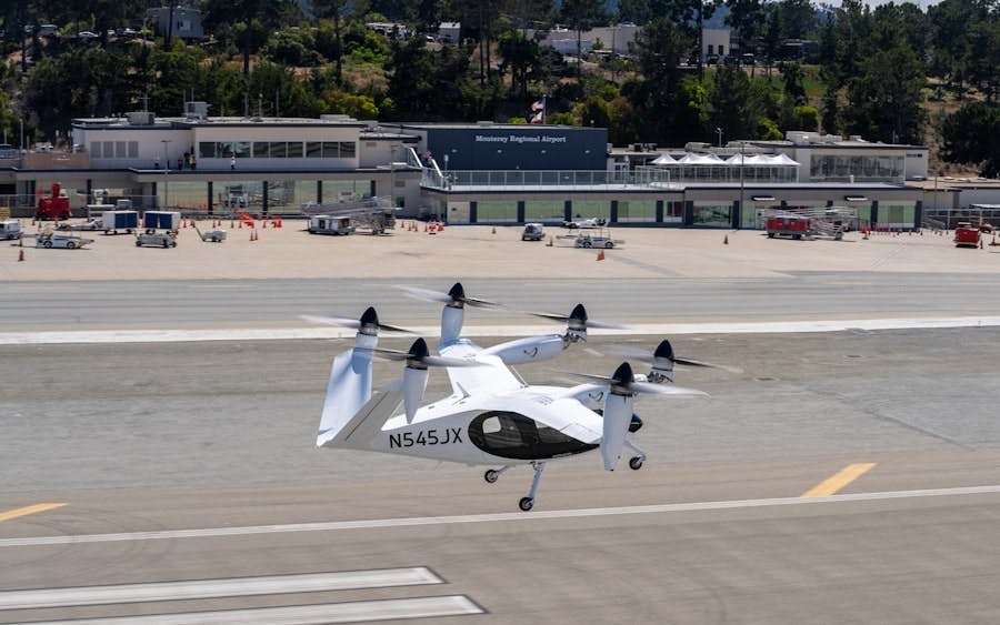 Joby's eVTOL taking part in flight tests in California. Joby Aviation image.