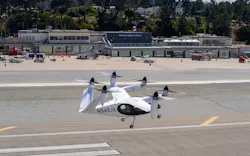 Joby's eVTOL taking part in flight tests in California. Joby Aviation image. Joby's eVTOL taking part in flight tests in California. Joby Aviation image.