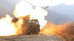 Charlie Battery 1-38 Field Artillery Regiment fires the first rocket from the new M270A2 Multi Launch Rocket System, becoming the first unit to use the new equipment in a live fire setting on the Korean Peninsula at Rocket Valley, South Korea, earlier this month.