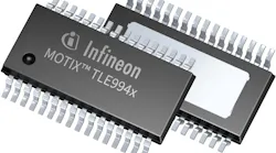 The Infineon TLE994x and TLE995x members of the company's MOTIX 32-bit motor control systems-on-chip (SoC) are for brushed (BDC) and brushless (BLDC) motor applications.