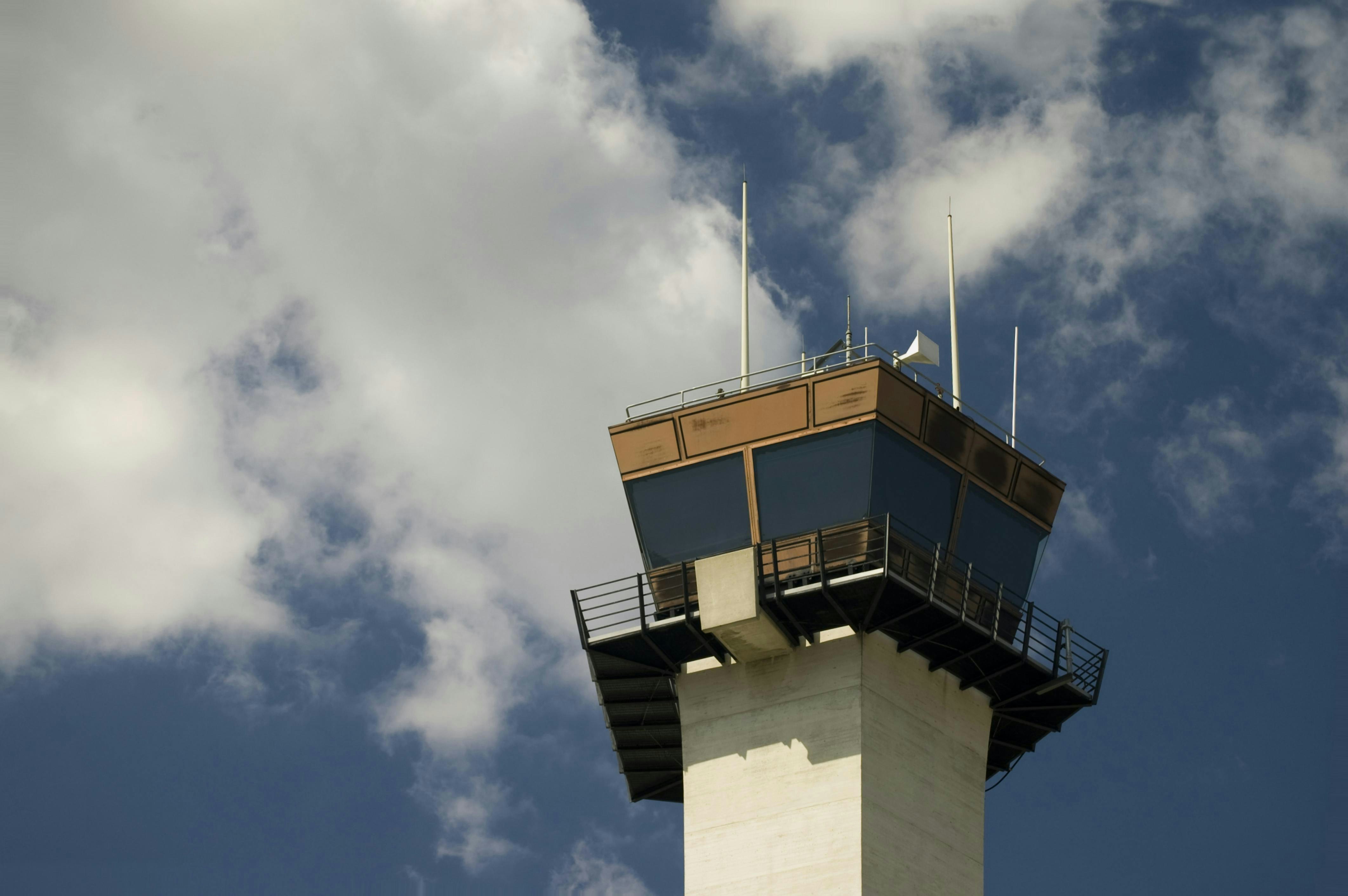 An air traffic control tower.