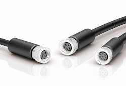 The Binder M8 compact, interference-resistant signal connectors come with molded 360-degree shielding. The Binder M8 compact, interference-resistant signal connectors come with molded 360-degree shielding.