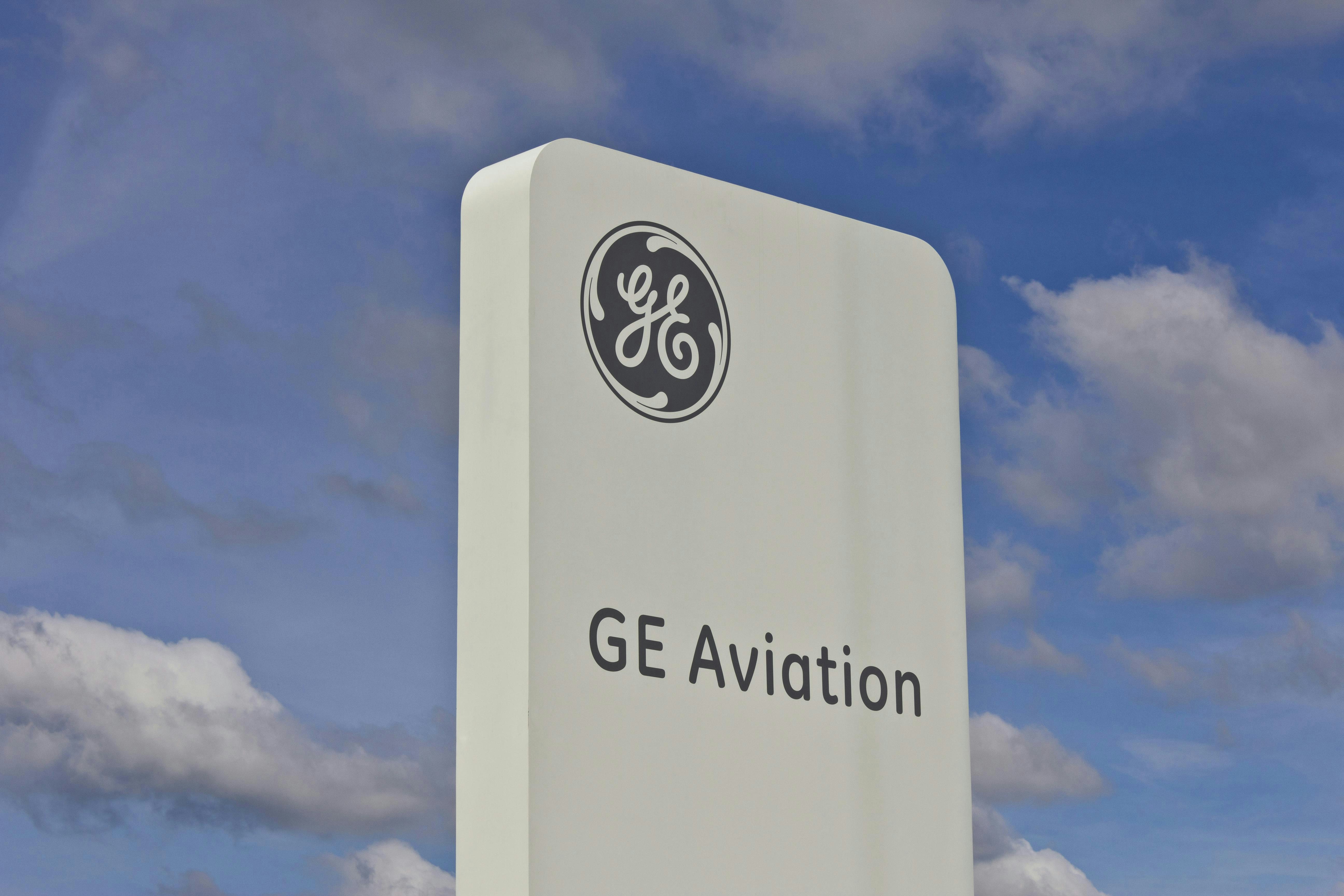 A sign saying 'GE Aerospace'