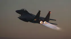 A Republic of Korea Air Force F-15K Slam Eagle aircraft with the 11th Fighter Wing takes off from Gwangju Air Base, South Korea during exercise Freedom Flag 25-1 last April.
