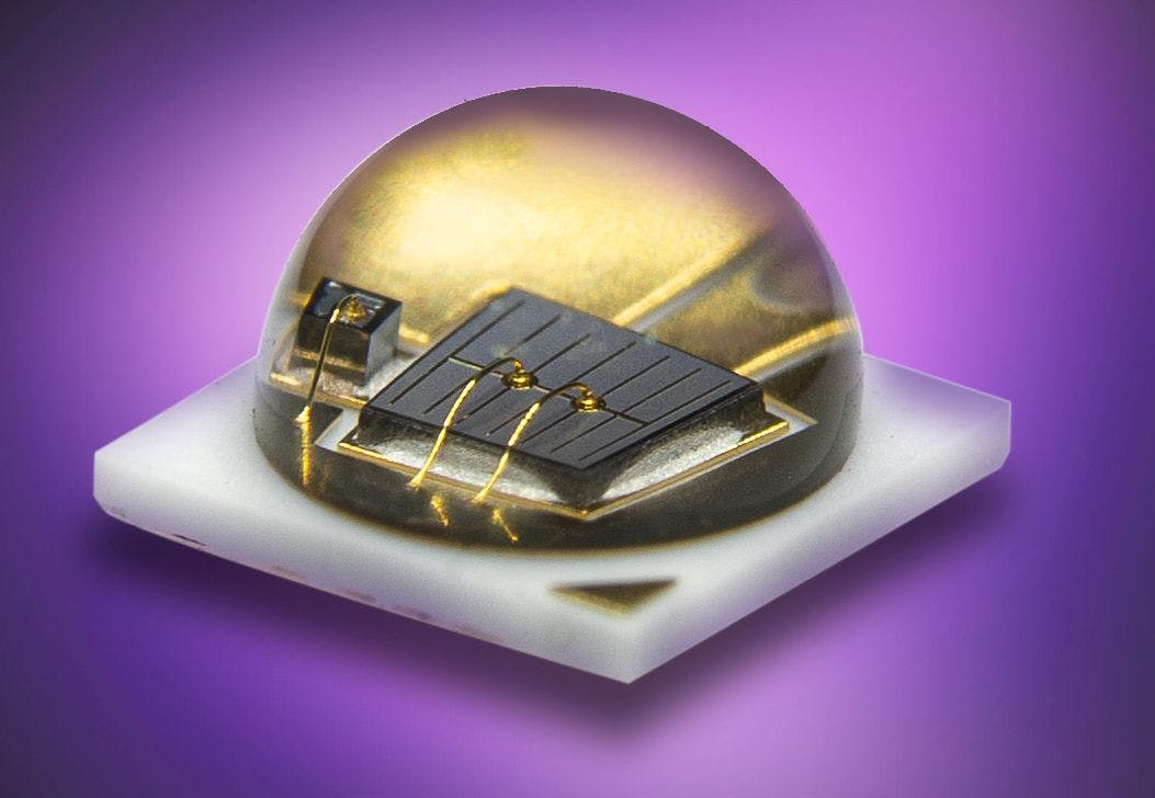 The EPIGAP OSA Photonics OCI-460 SWIR LED series surface-mount device (SMD) shortwave infrared (SWIR) light-emitting diode (LED) is for improved infrared imaging through dust, fog and smoke; target detection and recognition; and surveillance and security applications.