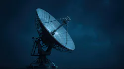 Modern large satellite dish transmitting deep space. Advanced satellite dish technology. Generative AI