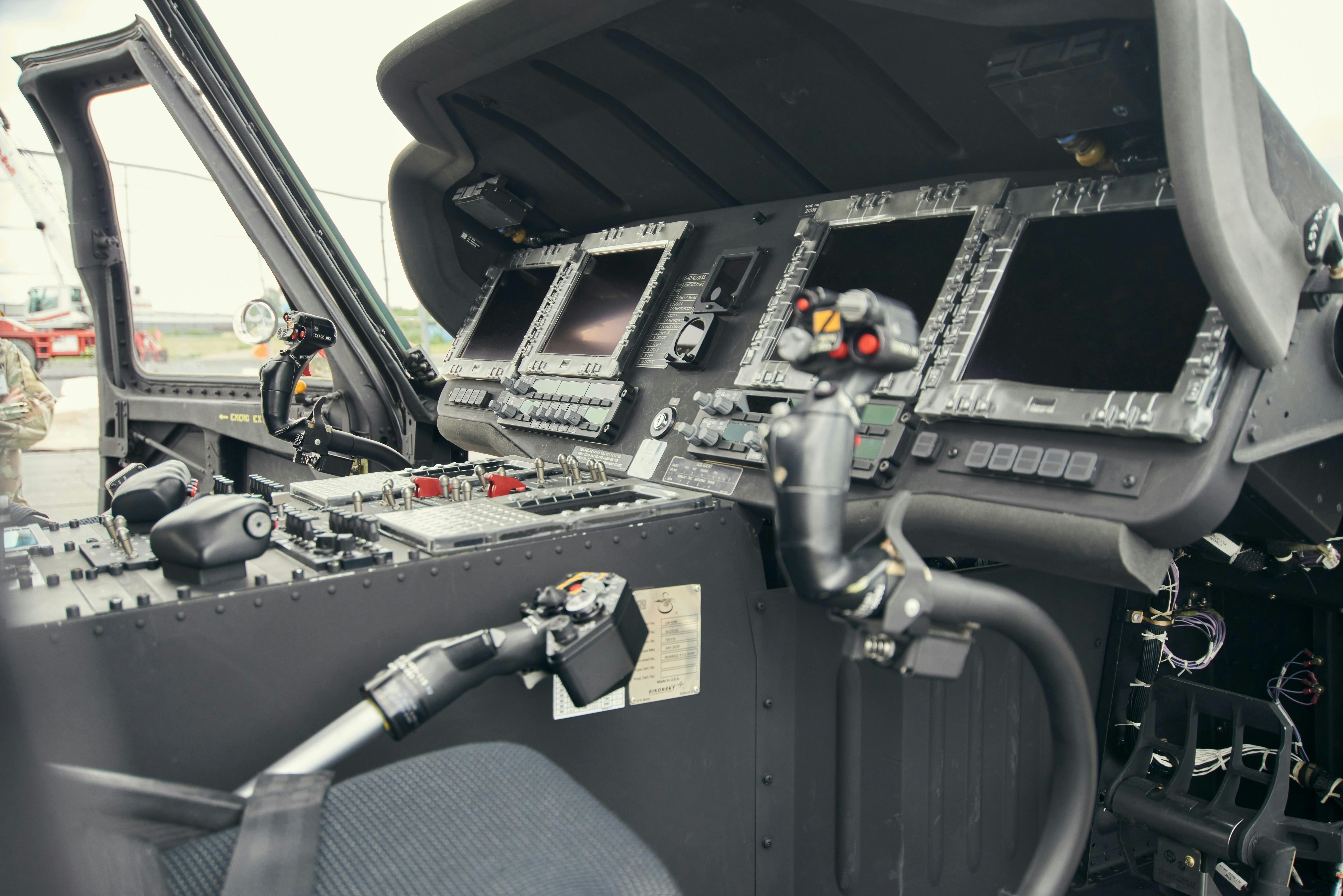 A new UH-60M Black Hawk helicopter lands at N.Y. National Guard headquarters in Latham, N.Y., in 2020, and features glass all digital avionics and displays.