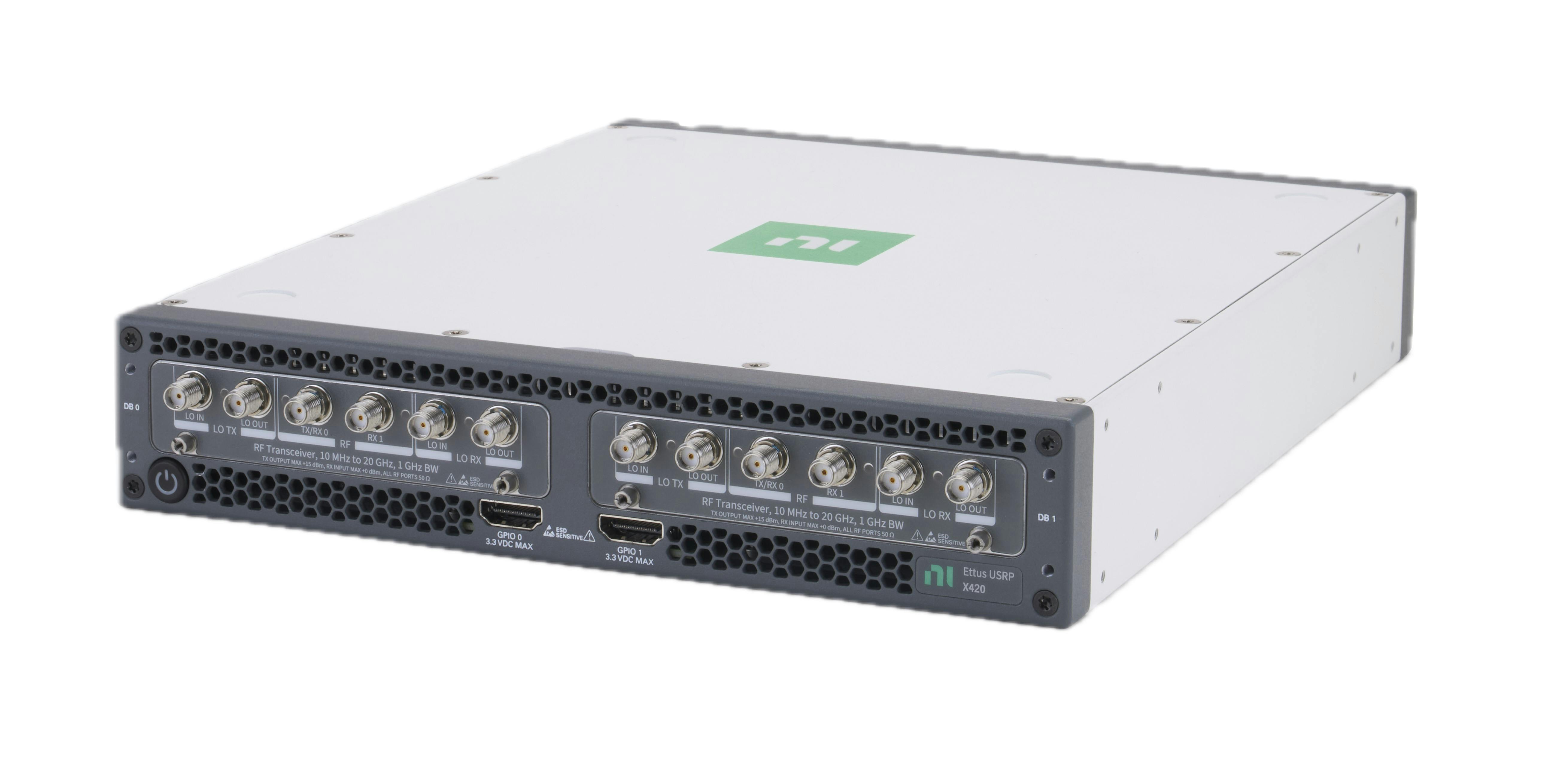 The Emerson NI USRP X420 software-defined radio (SDR) is for advanced radar systems, satellite communications, and emerging 6G research.