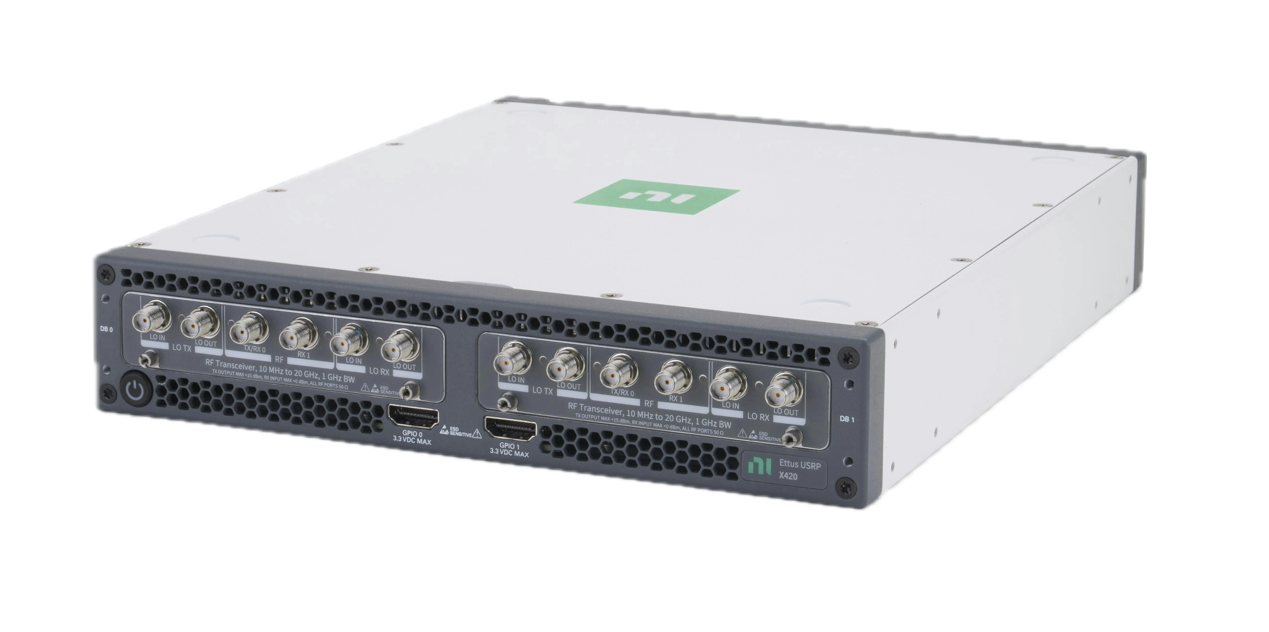 The Emerson NI USRP X420 software-defined radio (SDR) is for advanced radar systems, satellite communications, and emerging 6G research.