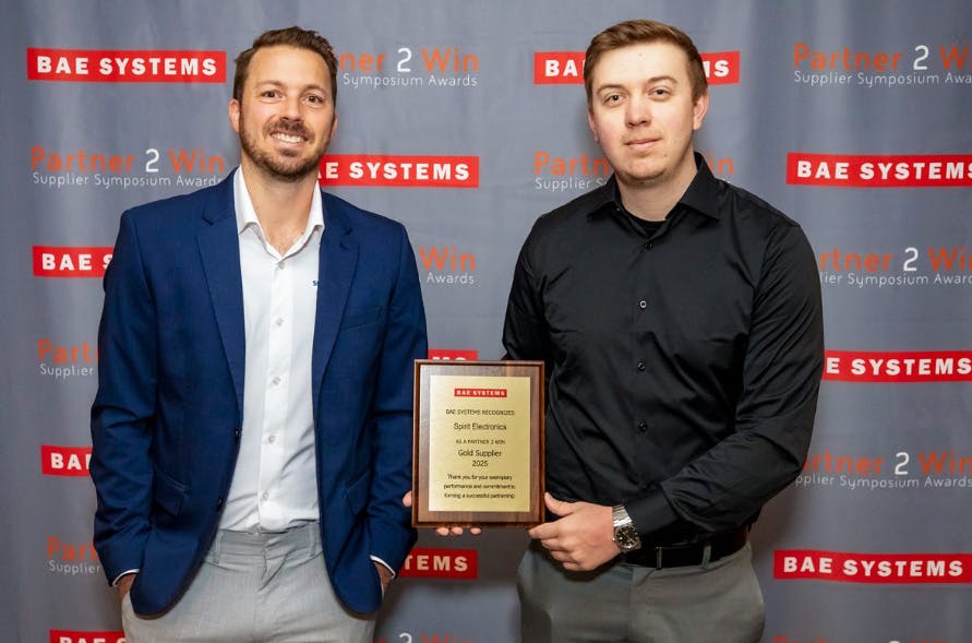 BAE Systems honors Spirit Electronics with a Partner 2 Win Gold Tier Award