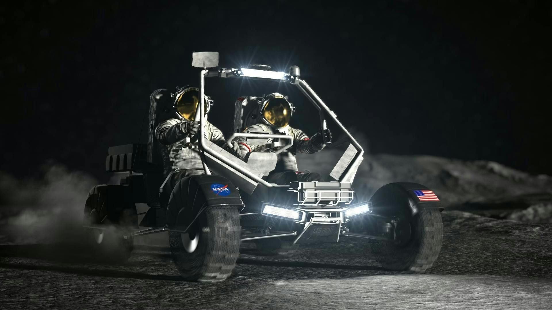 An artist&rsquo;s concept design of NASA&rsquo;s Lunar Terrain Vehicle. NASA image.
