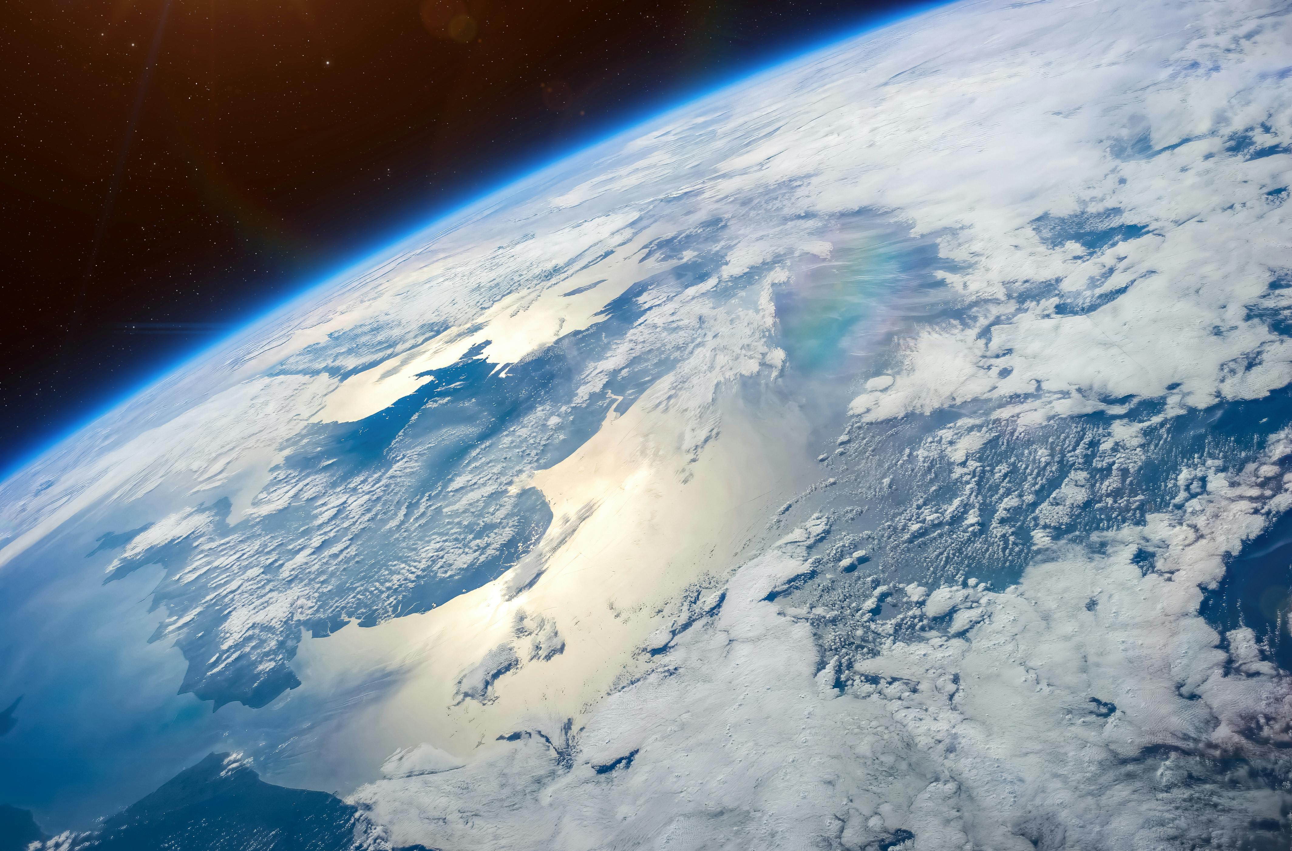 Earth and clouds as seen from space.