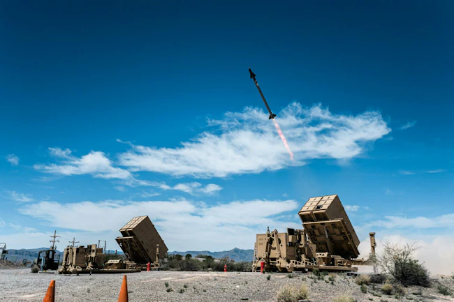 A missile is launched from the IFPC Inc 2 system