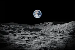 Earth as seen from the surface of the moon. Earth as seen from the surface of the moon.