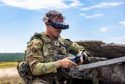 Spc. Ian Zinsmeister operates a small uncrewd aircraft system sensor system during exercise Condor Rebirth on Fort Hood, Texas. Condor Rebirth allowed capability providers to test new equipment, collaborate across teams, and integrate with the 1st Cavalry Division during a field exercise simulating real-world battlefield conditions. U.S. Army photo by Spc. Julian A. Winston. Spc. Ian Zinsmeister operates a small uncrewd aircraft system sensor system during exercise Condor Rebirth on Fort Hood, Texas. Condor Rebirth allowed capability providers to test new equipment, collaborate across teams, and integrate with the 1st Cavalry Division during a field exercise simulating real-world battlefield conditions. U.S. Army photo by Spc. Julian A. Winston.