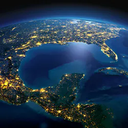 The Gulf of Mexico as seen from space at night The Gulf of Mexico as seen from space at night