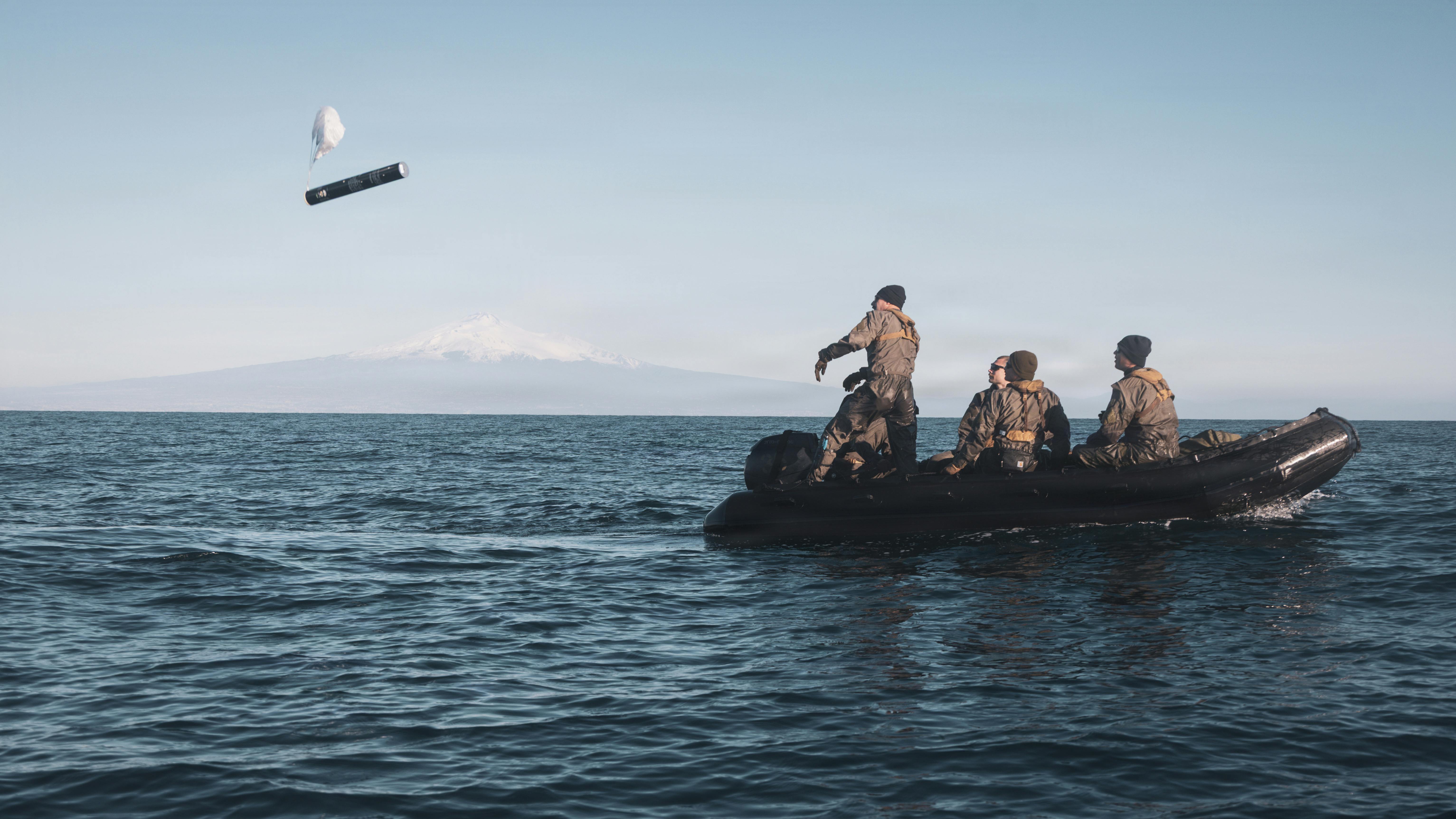 U.S. Marines and sailors with 2nd Force Reconnaissance Company, 2nd Reconnaissance Battalion, 2nd Marine Division, emplace a sonar buoy off the coast of Augusta, Italy. BAE Systems is partnering with Sparton Corporation to integrate BAE-developed sonar technology into existing sonobuoy components from Sparton as part of a prototype development contract for the U.S. Navy. U.S. Marine Corps photo by Lance Cpl. Hunter J. Kuester.