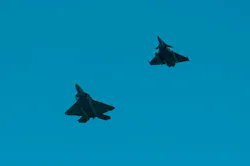 An F-22 Raptor and a French Air Force Dassault Rafale multi-role fighter perform a flyover during the Yorktown day parade at the Yorktown Battlefield, Va. The French Air Force and the U.S. Air Force flying side by side reflected the way the French fought alongside the U.S. during the siege of Yorktown, securing a victory that paved the way for America and freedom. US Air Force photo by Senior Airman Ian Sullens. An F-22 Raptor and a French Air Force Dassault Rafale multi-role fighter perform a flyover during the Yorktown day parade at the Yorktown Battlefield, Va. The French Air Force and the U.S. Air Force flying side by side reflected the way the French fought alongside the U.S. during the siege of Yorktown, securing a victory that paved the way for America and freedom. US Air Force photo by Senior Airman Ian Sullens.