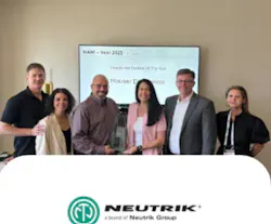 Representatives from NEUTRIK present the Mouser team with the 2025 Americas' Distributor Partner of the Year Award Representatives from NEUTRIK present the Mouser team with the 2025 Americas' Distributor Partner of the Year Award