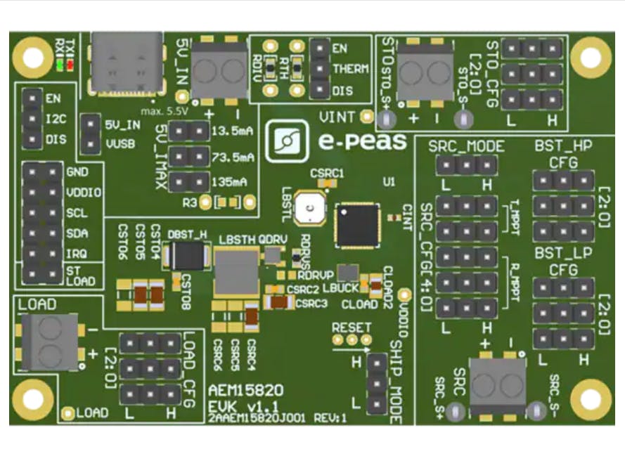 Now at Mouser e-peas EVK15820 Evaluation Kit