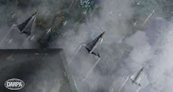 DARPA's Artificial Intelligence Reinforcements (AIR) concept is developing dominant tactical autonomy for multi-ship, beyond visual range (BVR) air combat missions; the technology advances the capability for crewed and uncrewed combat aerial vehicles to work together. AIR is developing advanced modeling and simulation approaches and dominant AI agents for live BVR missions. DARPA image.