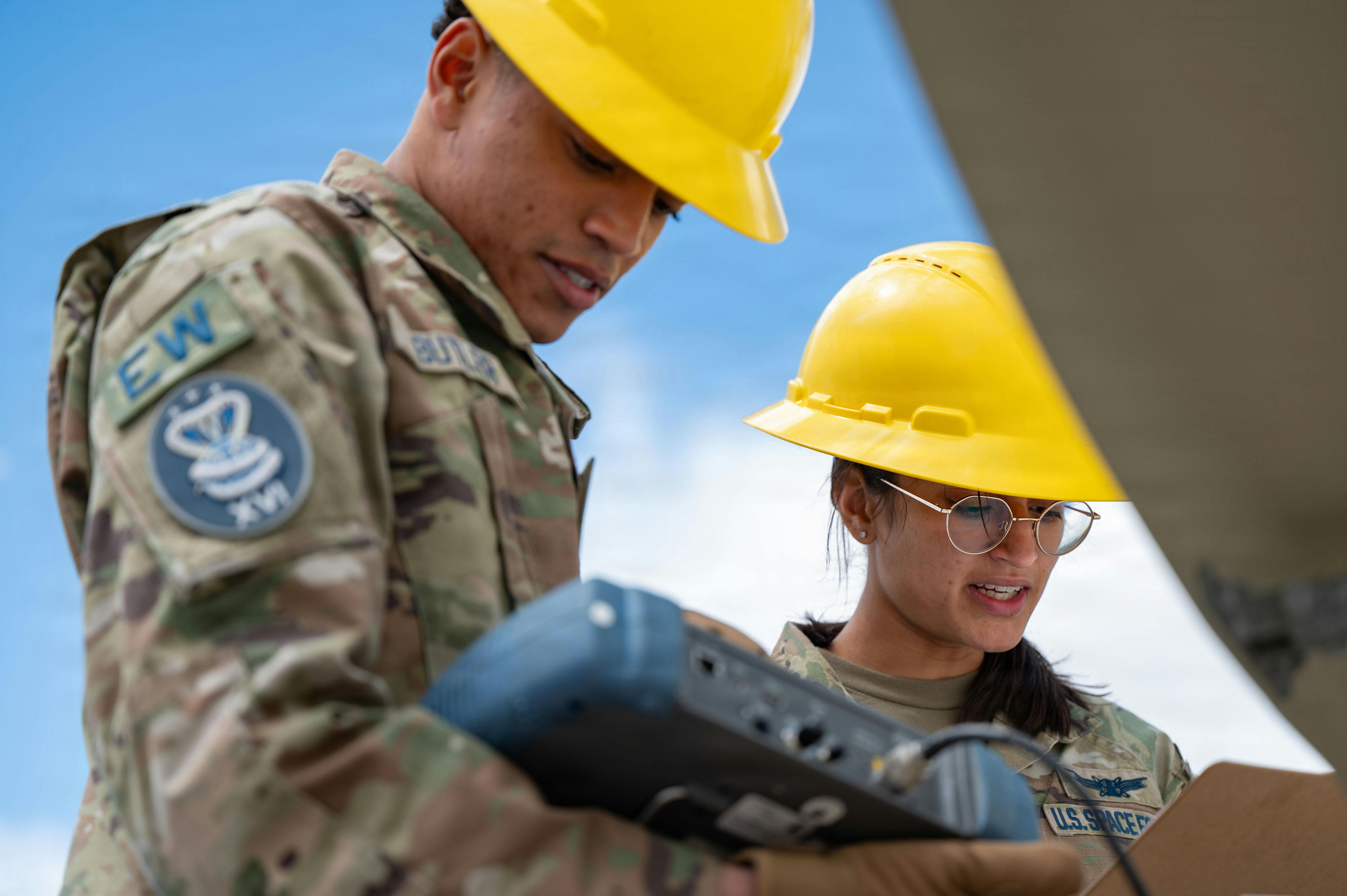U.S. Space Force Guardians of the 16th Electromagnetic Warfare Squadron (EWS) conduct training on the Bounty Hunter system at Peterson Space Force Base, Colo. A part of Mission Delta 3, the 16th EWS protects critical satellite communication links to achieve a near-global capability to detect, characterize, geolocate, and report sources of electromagnetic interference on U.S. military and commercial satellites. The squadron also provides combat-ready crews to deploy and employ defensive space control capabilities for theater combatant commanders. U.S. Space Force photo by Dave Grim.