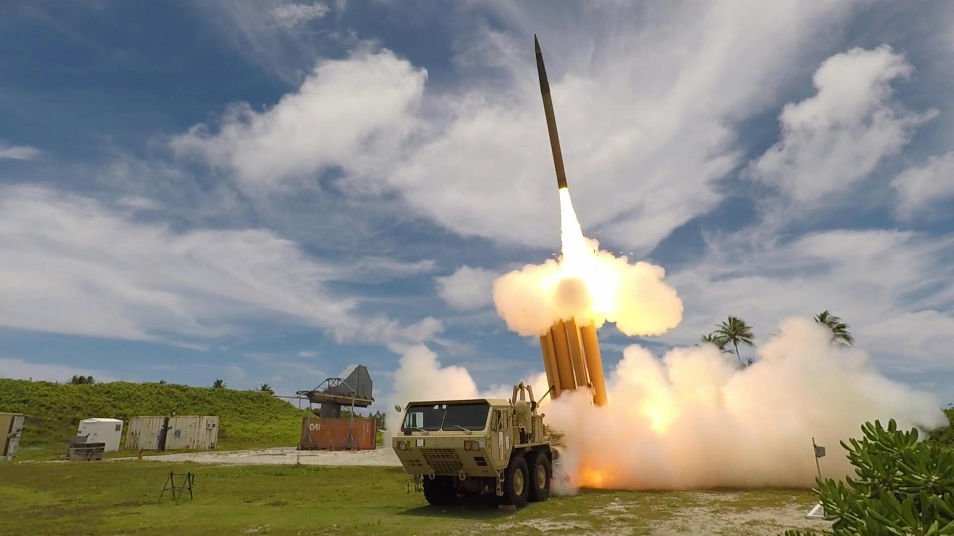 A THAAD interceptor is launched from the Reagan Test Site, Kwajalein Atoll in the Republic of the Marshall Islands, during Flight Test THAAD-23. Missile Defense Agency photo.