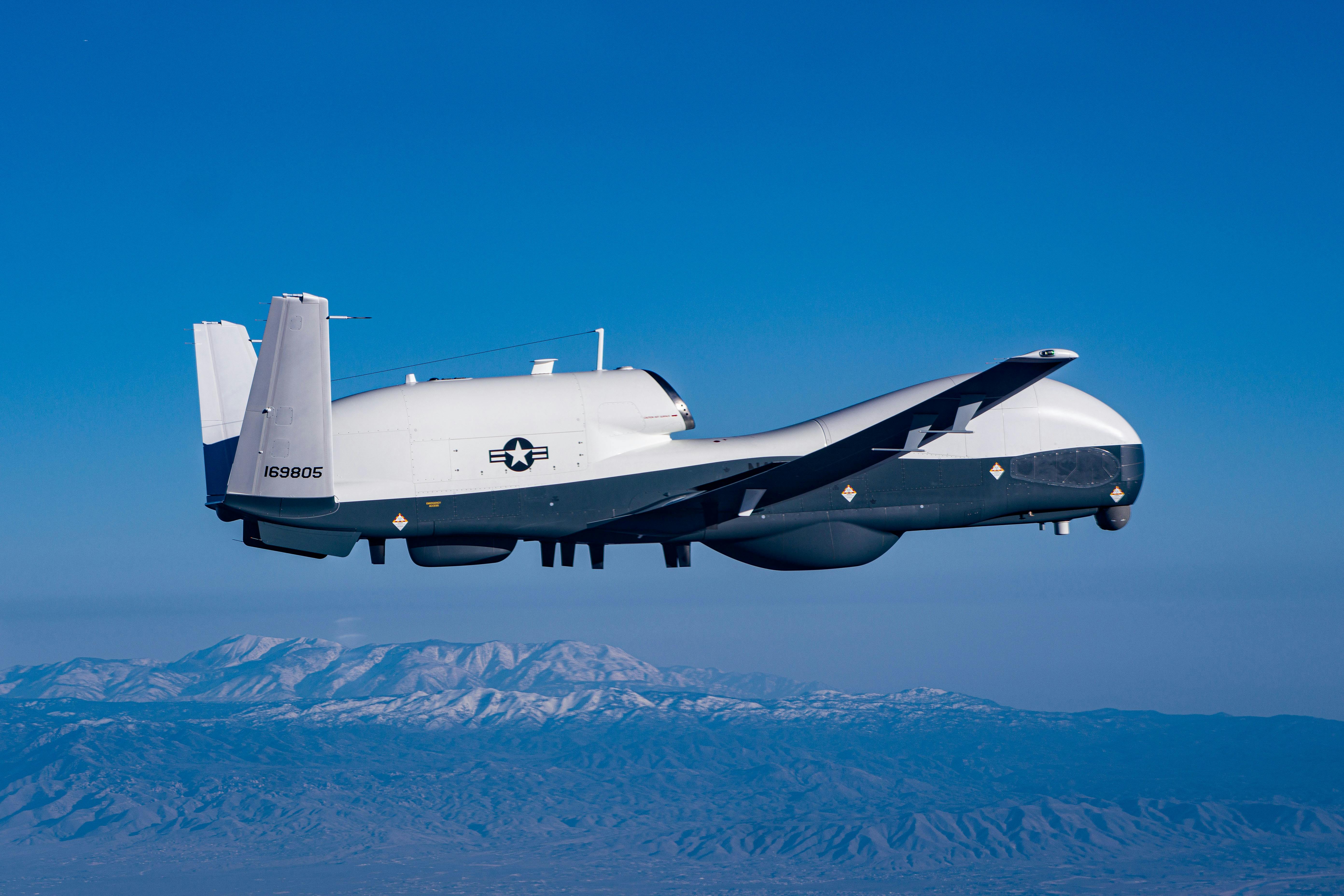 An MQ-4C Triton flying