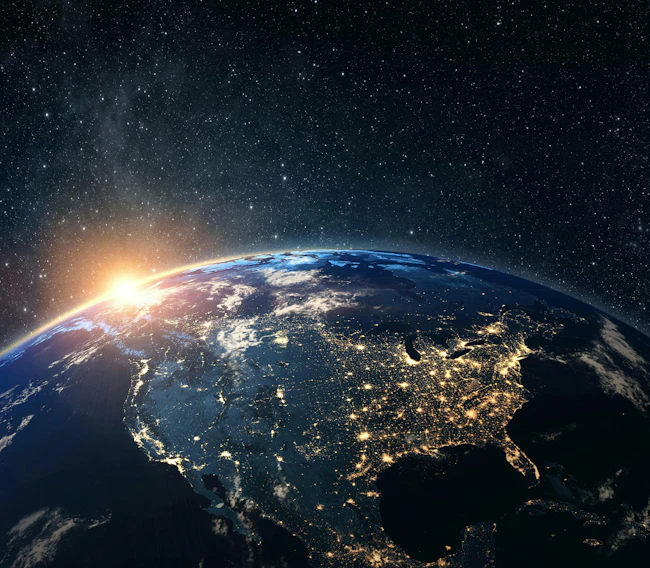 An image of the continental U.S. from space at night