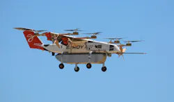 Elroy's cargo aircraft flying with a payload