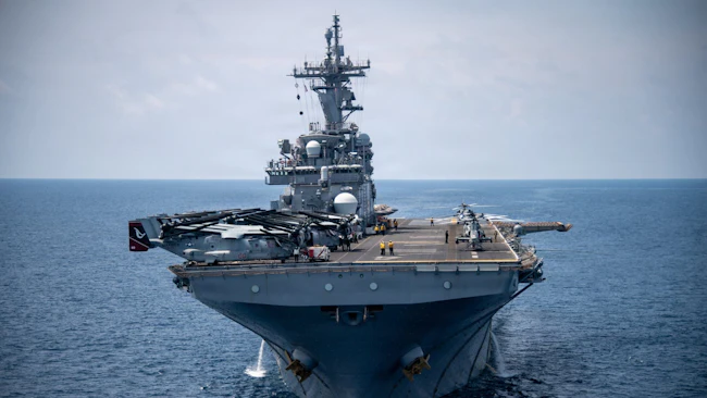 The USS Boxer at sea