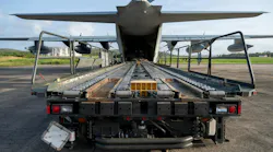 U.S. Marine Corps lance corporals and loadmasters, assigned to the 2nd Marine Aircraft Wing, prepare to offload cargo as part of a resupply run with Contingency Response Element Airmen assigned to the 621st Contingency Response Wing at Jose Aponte De La Torre Airport in Ceiba, Puerto Rico. USAF photo.