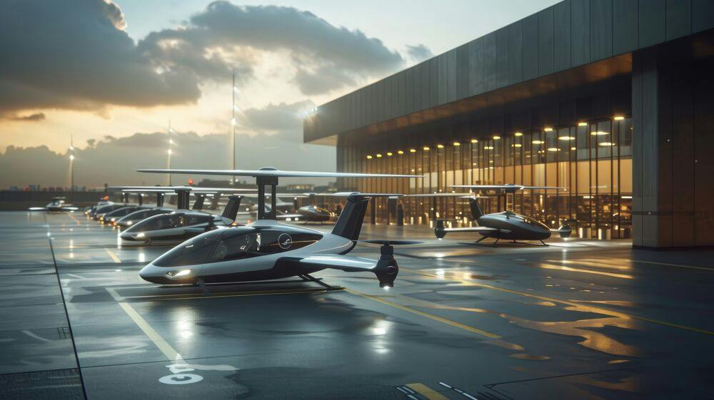 Figure 2: Even smaller vertiports will require significant charging infrastructure. (Source: Anna/stock.adobe.com; generated with AI)