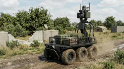 Firefly Gemini flash UGV operating in military environment.