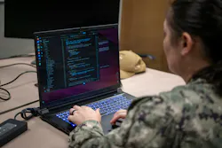 U.S. Navy Lt. Kristina Bodeman reviews coding used in her thesis research at the Naval Postgraduate School in Monterey, Calif. U.S. Navy photo by Mass Communication Specialist 2nd Class Janiel Adames.